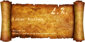 Later Kozima névjegykártya